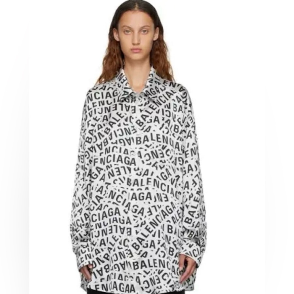 🔥BALENCIAGA ALL OVER LOGO
SILK BLOUSE🔥